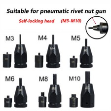 Pneumatic Rivet Nut M3/4/5/6/8/10 Gun Pull Setter Air Rivets Nut Self-lock Head