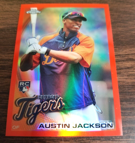 AUSTIN JACKSON 2010 TOPPS CHROME CARD #177 TIGERS (ROOKIE REFRACTOR PROMO)