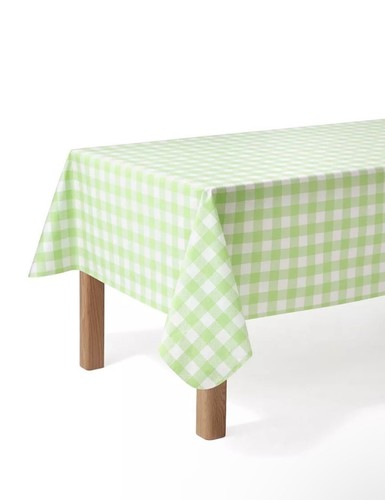 Mainstays 60 inch x 102 inch " PEVA Rectangular Tablecloth - Lime Green/white - Picture 6 of 8