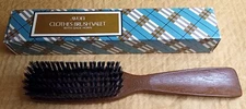 AVON CLOTHES BRUSH Valet w/ SHOE HORN Brown Handle, Black Bristles, Original BOX