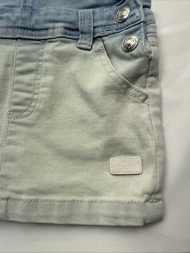 Vestido babero de mezclilla azul ombré Seven 7 for All Mankind para bebés niñas talla 12M - Imagen 3 de 10