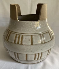 Gordon & Jane Martz for Marshall Studios Tan & Beige MCM Vase Planter