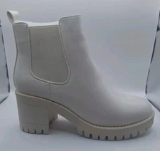 Top Moda Bianca-66 Women's Zip Up Boot Ivory Size 7