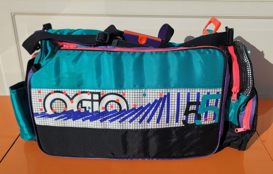 Vintage OGIO Tennis Duffle Gym Bag HUGE 80's Retro Colors RARE 2