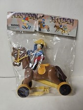 Vintage "Western Cowboy" Horse Cowboy Push Toy New Bootleg