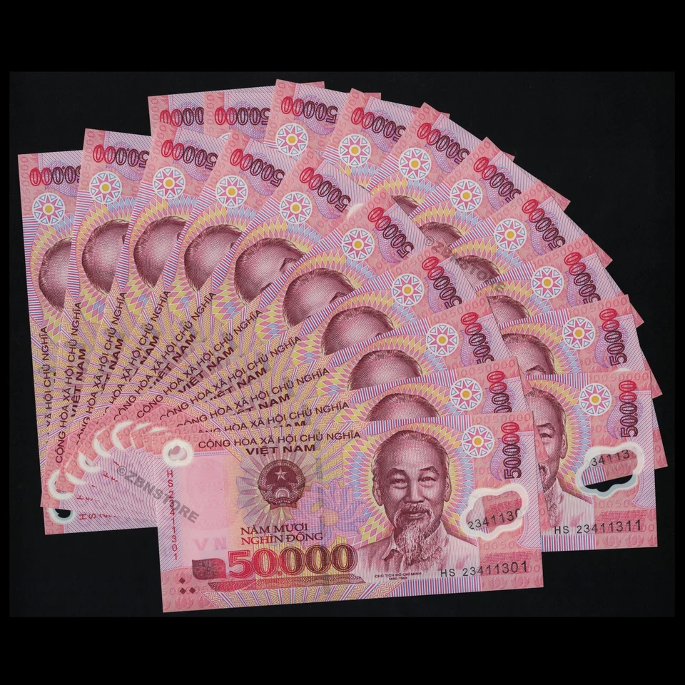 20 x 50,000 Vietnam Dong 20 Banknotes Currency = 1 Million Total New Polymer UNC - Image 3 of 4