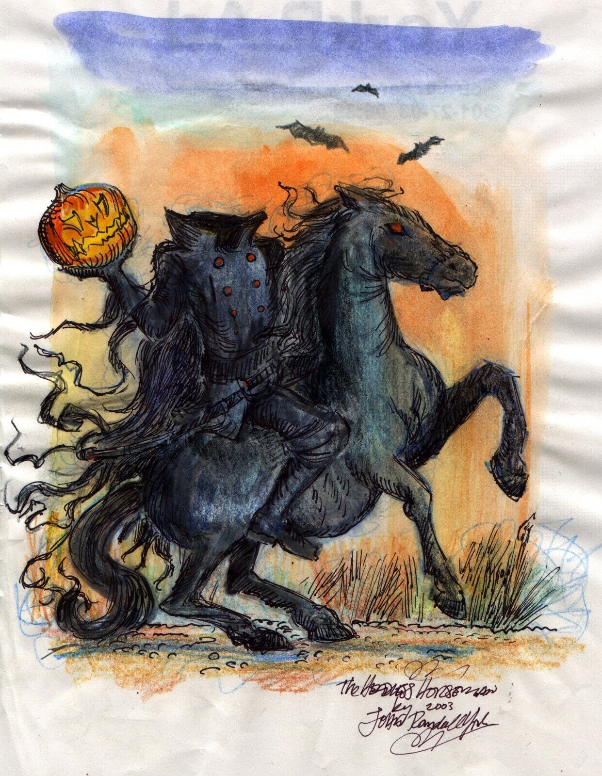 My drawing of the Headless Horseman