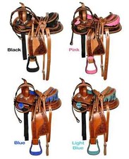 Designer Premium Leather Western Barrel Racing Horse Tack Saddle .