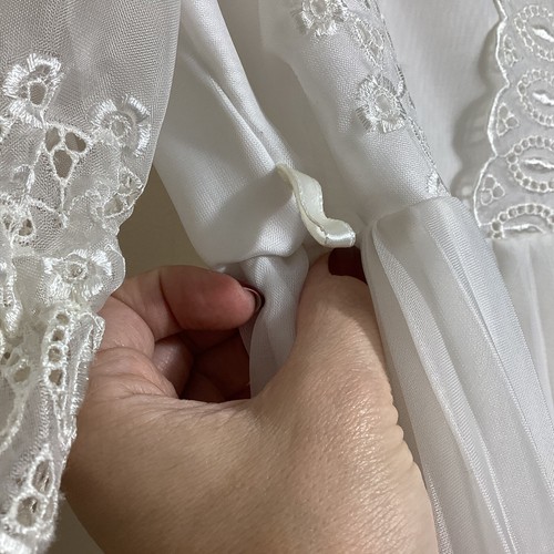 Vtg Merry Girl Party Dress 6X First Communion Lace Pearls Flower Girl Union Made - Picture 8 of 15