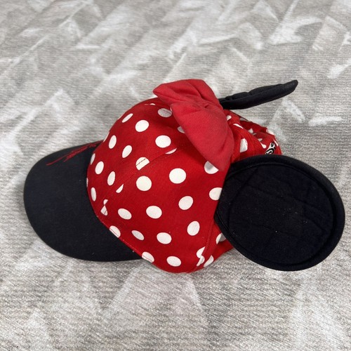 Minnie Mouse Polka Dot Baseball Cap Hat Ears Disneyland Disney YOUTH Adjustable - Picture 3 of 8