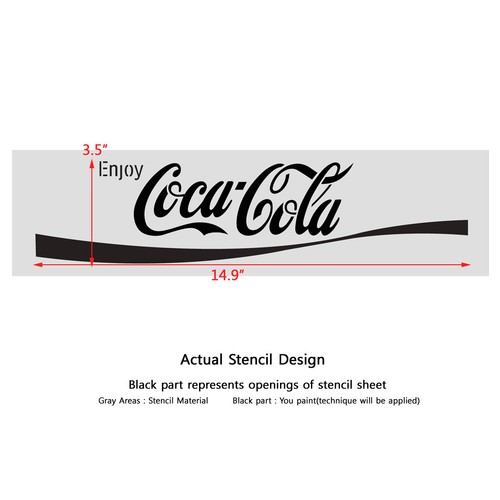 Plantilla Enjoy Coca-Cola Plantilla Reutilizable para Arte de Pared Artesanía Hágalo usted mismo Decoración - Imagen 2 de 3