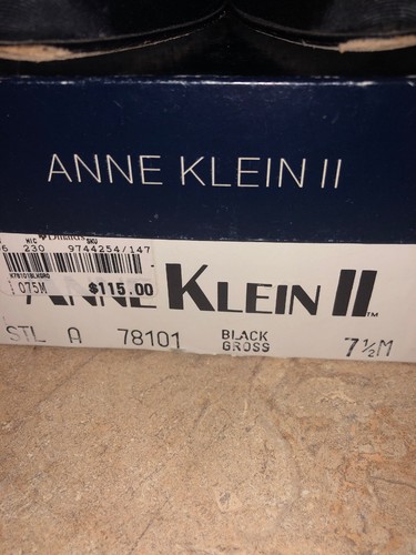 Anne Klein II Black Grosgrain Fabric Heels Classic Pumps Shoes 7.5 M Italy - Picture 6 of 11