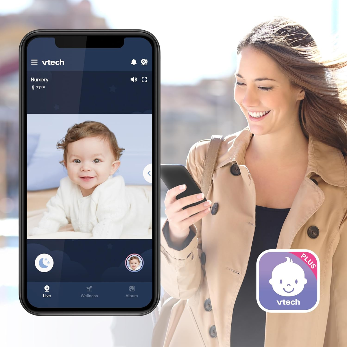 Vtech Baby Best Baby Monitor With Monitor And App VTech VM901 Inch - Main Image