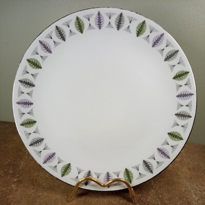 Vintage 60er Jahre, Ridgway 'Fanfare' White Mist, 25 cm Speiseteller