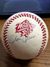 SHANE SPENCER 2 SIGNED AUTOGRAPHED 1998 WORLD SERIES BASEBALL!   Yankees!
