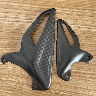 For 18-24 23 Ducati Panigale V4 V4S Real Carbon Fiber Heel Guard Rearset Plates