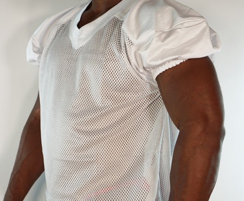 MEN'S WHITE FOOTBALL MESH SHIRT ADULT XL (CHAMPRO) - Picture 2 of 3