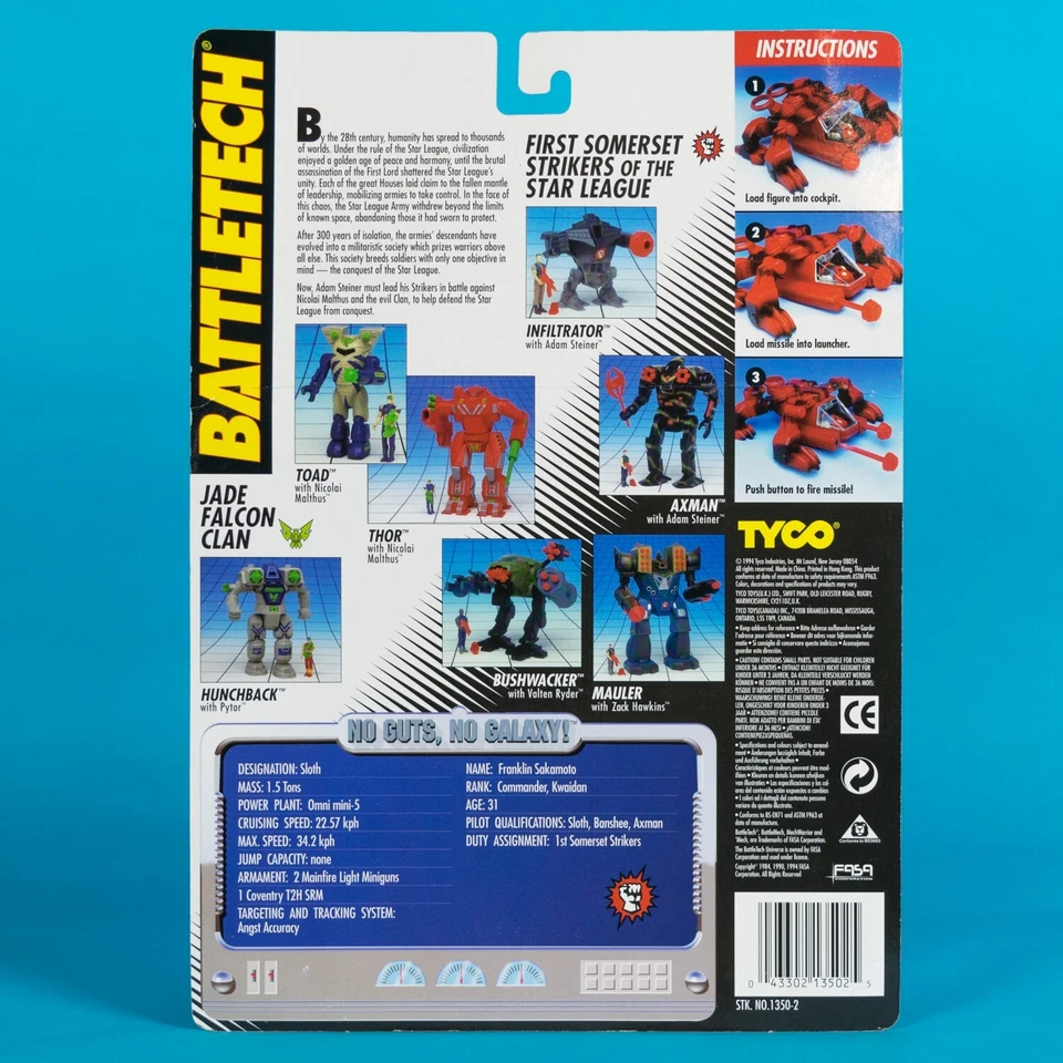 MOC 1994 Tyco Battletech Sloth Robot with Franklin Sakamoto figure - Image 3 of 4