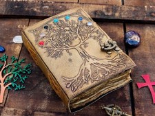 7 Stone Leather Journal Tree Of Life Notebook blank sketchbook Traveling
