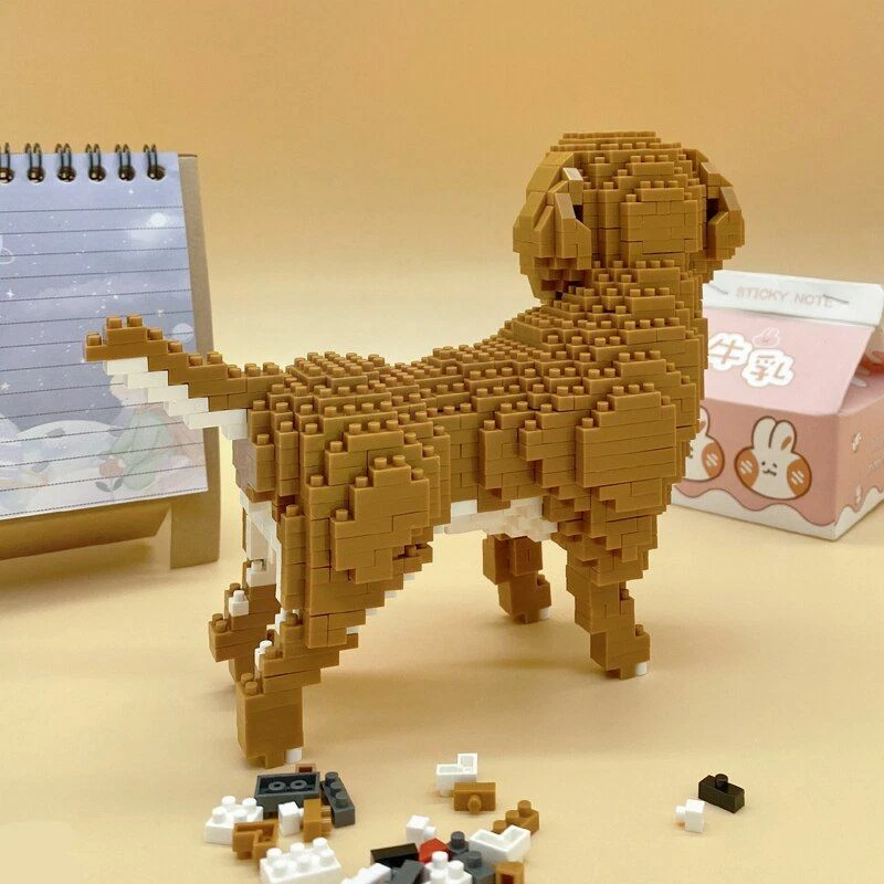 Balody Golden Retriever Dog 3D Model DIY Mini Diamond Block Brick Building Toy - Image 4 of 4