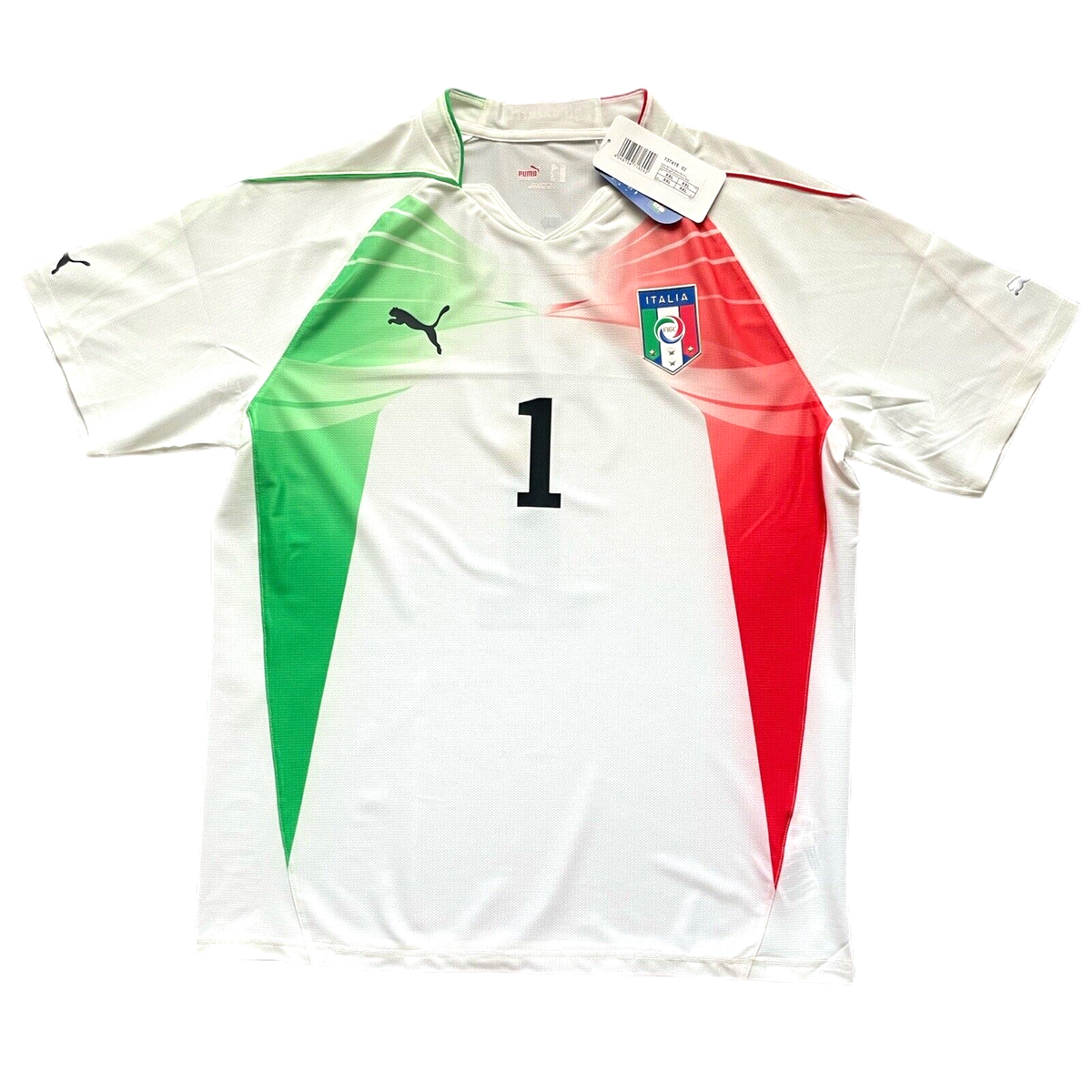 2010 Italy White Authentic Goalkeeper Jersey #1 BUFFON 2XL GK
