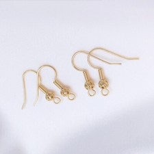 20pcs Gold Earring Hook,14K Gold Plated Ear Wire,Ball Earring Studs Ear Wire
