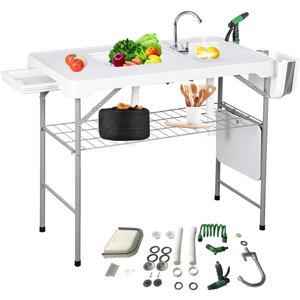 Heavy Duty Folding Camping Table Portable Fishing Cleaning for Outdoor BBQ Party - Image 4 of 4