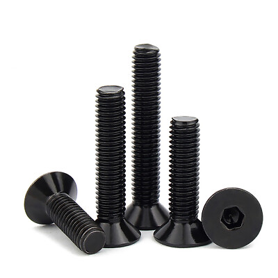M3 M4 M5 SOCKET COUNTERSUNK SCREWS CSK HEX ALLEN KEY BOLTS BLACK STAINLESS STEEL