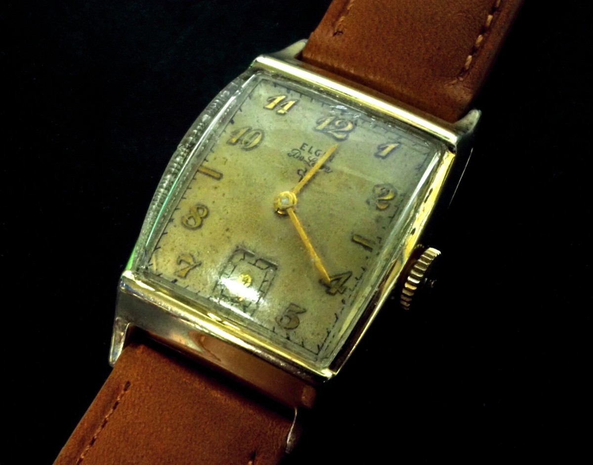 1947 Elgin DeLuxe 10k Gold Filled 17 Jewels 558 Men's Watch w