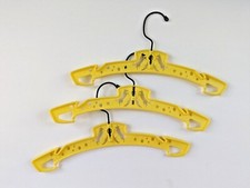 3 Vintage 1980's Baby Infant Kids Plastic Yellow Cow Over Moon Clothes Hanger