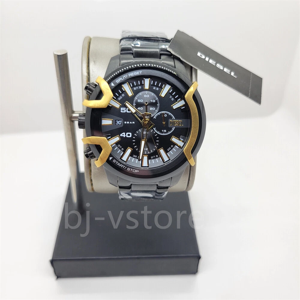 Diesel DZ4668 Griffed Chronograph Black Gold Dial Stainless Steel