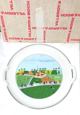 Villeroy & Boch Wedding Design NAIF Round Cake Platter Plate w/Handles 12.5"