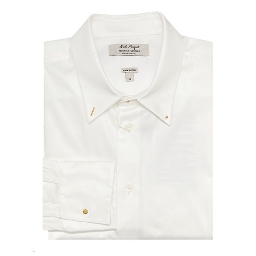 Camicia Nick Fouquet x Federico Curradi $850 Relaxed-Fit Jeweled Cotone L-XL Uomo - Foto 4 di 6