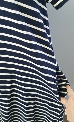 Umgee USA Summer Dress Nautical Size M Medium Navy Blue Striped Short - Picture 8 of 11