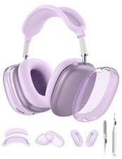 5 in 1 for AirPod Max Case, HYZYey Clear TPU Protective Ear Pad Purple