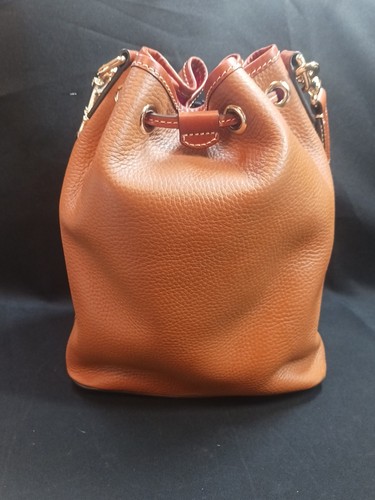 Dooney & Bourke Florentine Leather Drawstring Bag British Tan EXCELLENT - Picture 13 of 23