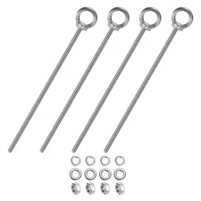 4-Sets Stainless Eyebolt M6x200mm Shoulder Lifting Eye Bolt with Nuts Washers