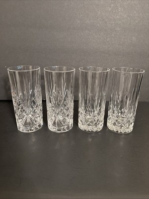 RCR Melodia Crystal Highball Tumblers 5 7/8'' Set Of 4 Italy Cut Glass Starburst