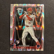 2025 Topps Chrome Update - Matthew Lugo #USC166 (RayWave Refractor, RC) Angels