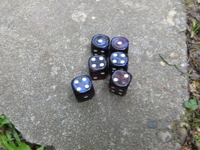 Würfelset 6x W6 16 mm Weible blau/rot - Knobel / Kniffel / Rollenspiel