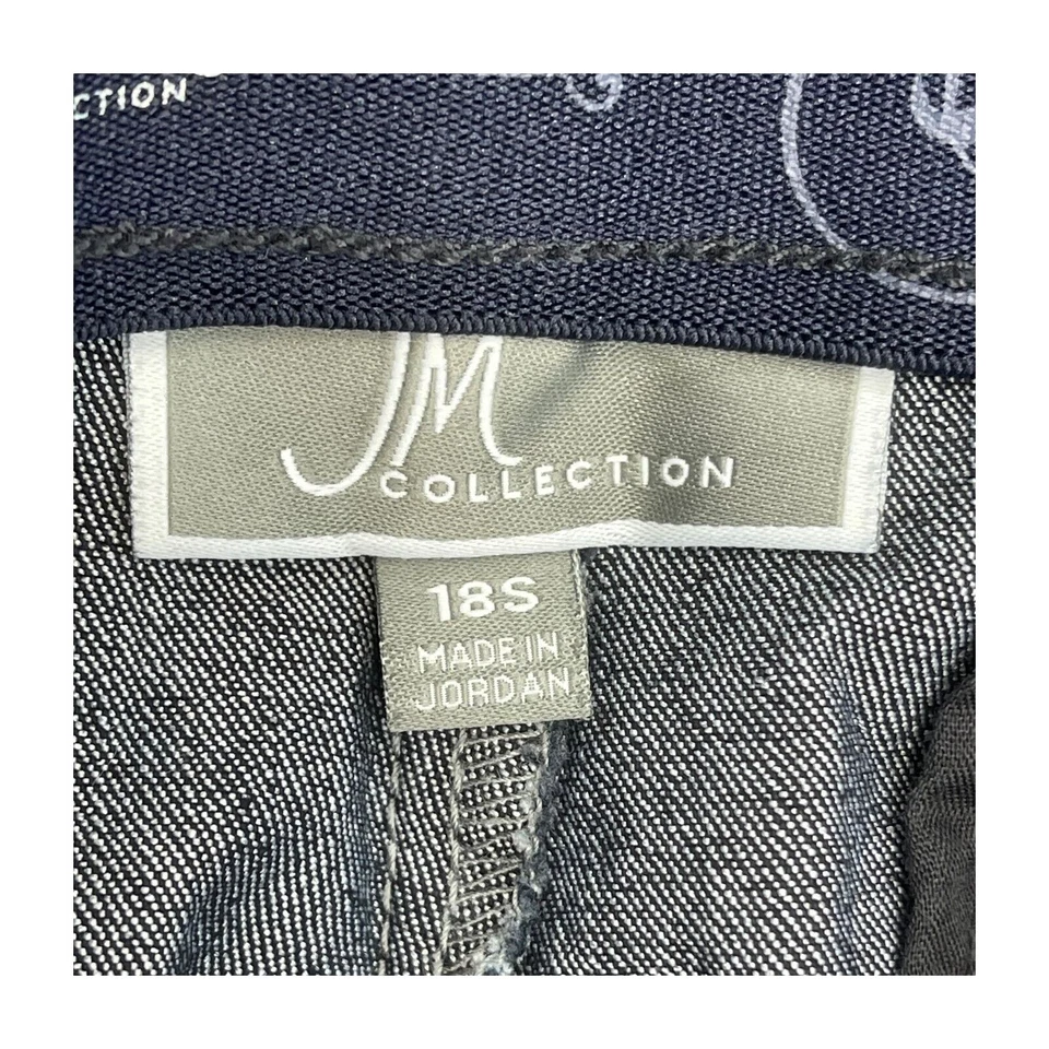 Calça social feminina JM Collection 18S preta algodão stretch perna larga carreira clássica - Imagem 2 de 4