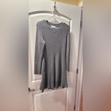 Calvin Klein Charcoal Ribbed Midi Dress