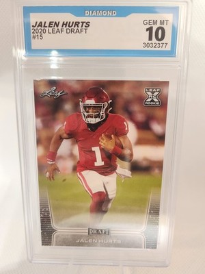Leaf 2020 Draft Jalen Hurts Rookie #15 Diamond Graded GEM MT 10 Eagles |  eBay