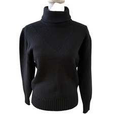 Vintage Bogner Feminine Wool Ski Sweater Turtleneck Black