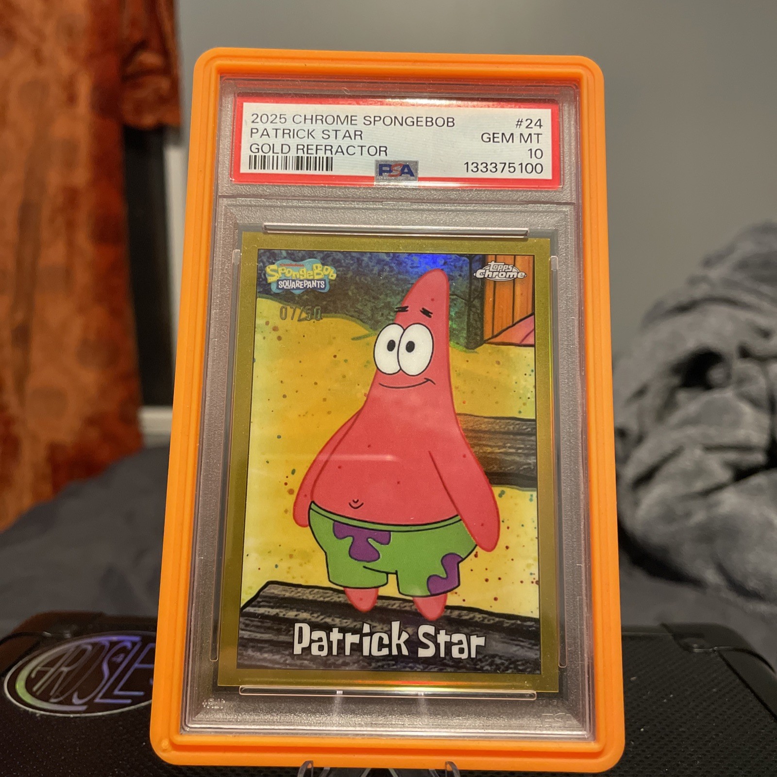 Patrick Star SpongeBob SquarePants Topps Chrome /50 Gold Refractor PSA 10