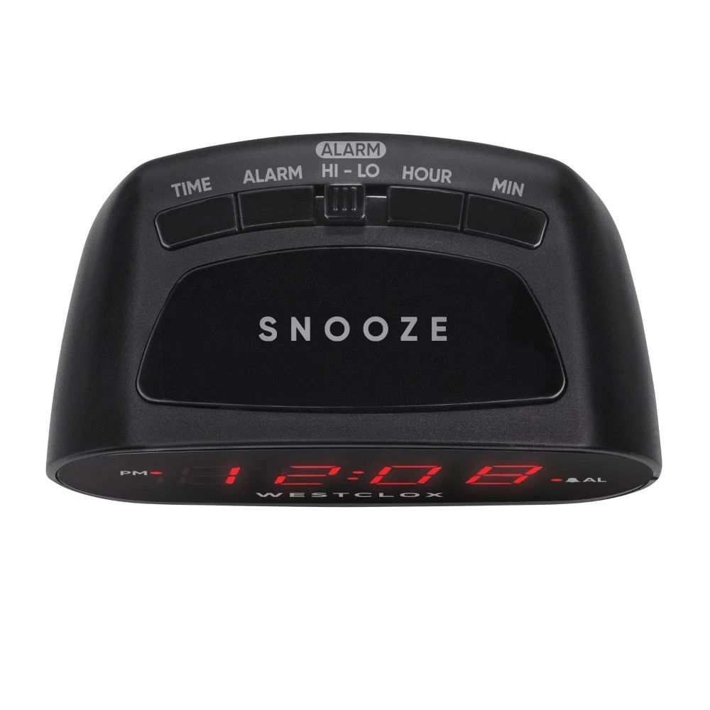Basic Black Digital Red LED Bedside or Desk Alarm Clock with Adjustable Hi Lo - thumbnail 3