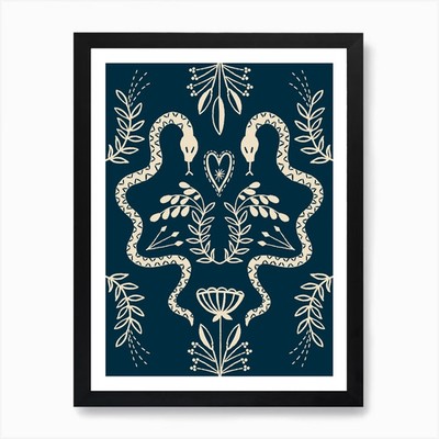 Geist Schlangen Marine Kunstdruck gerahmt Wandbild Poster Leinwanddruck Bild