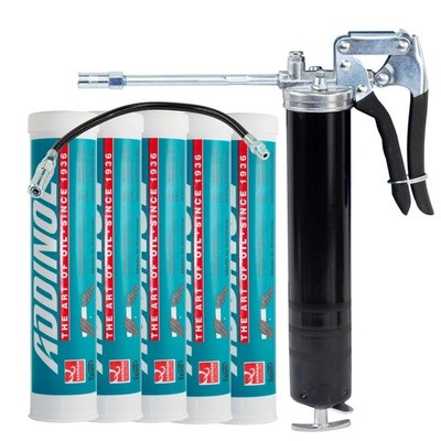 ADDINOL Mehrzweckfett L 2 5 X 400 g + Fettpresse BockTec Graphit Fett Kartusche 