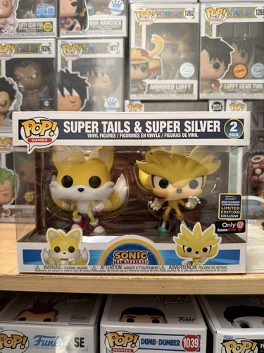 Funko Pop! Sonic Super Tails & Super Silver 2 Pack GameStop Exclusive