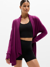 ATHLETA Pranayama Restore Wrap  Plum Large Tall 882498 NEW